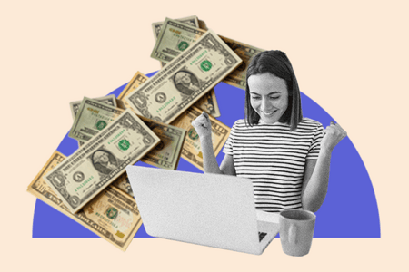person at a computer looking at shopify website themes