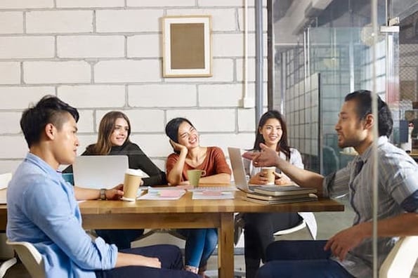 Entrepreneur pitching an investment opportunity to silent partners
