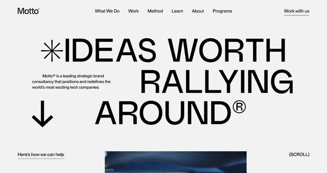 simple website example from motto