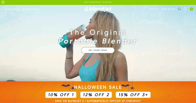 single product website example, Blendjet