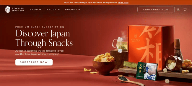 single product website example, Bokksu