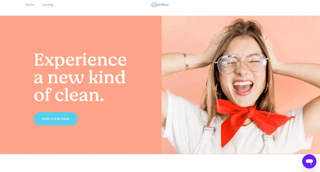 single product website example, Clear Rear