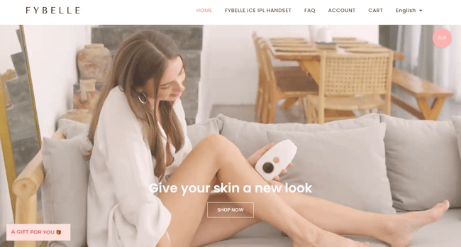 single product website example, Flybelle