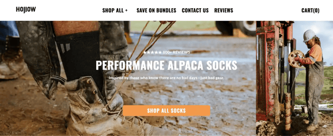 single product website example, Hollow Socks