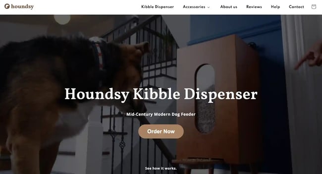 single product website example, Houndsy