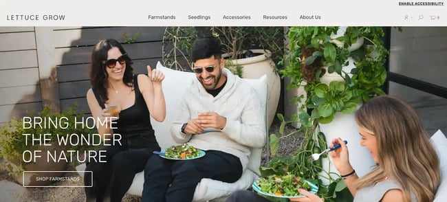 single product website example, Lettuce Grow