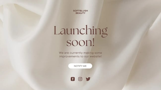 site launch landing page template, canva