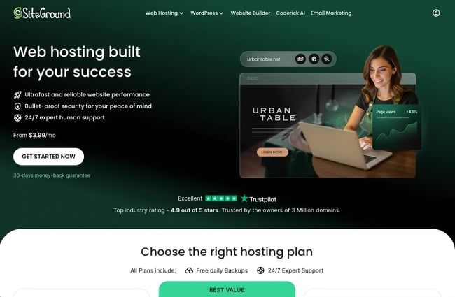 siteground wordpress hosting