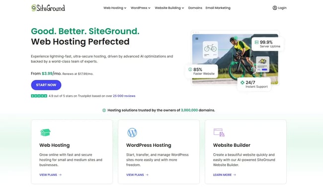 siteground, website hosting for nonprofits