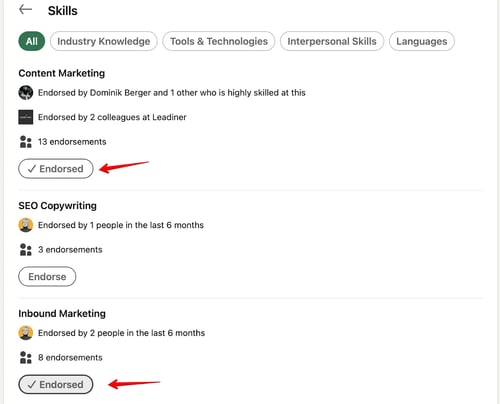 How to endorse someone on LinkedIn.
