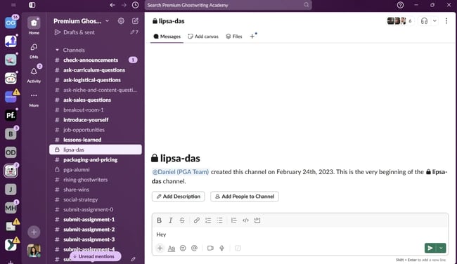 Slack Channel, project management with Slack