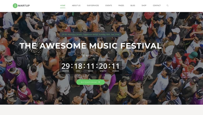 smart up wp theme, event planner wp theme