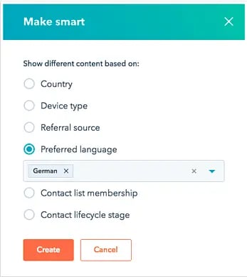 Smart content by preferred language