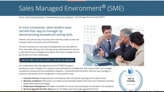 Anthony Cole Sales Managed Environment course. 