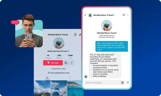 social media messaging, screenshot of the tiktok