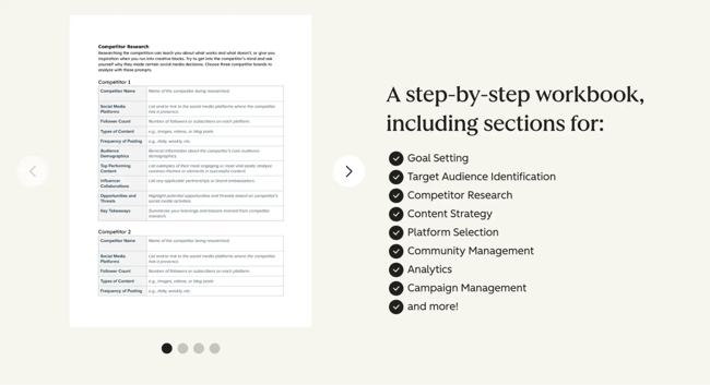 social media strategy template preview, hubspot