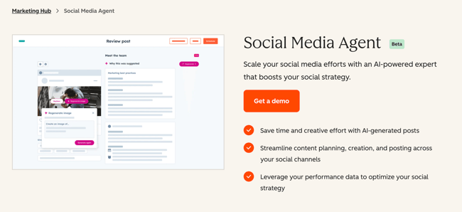 ai target audience tools, hubspot breeze social media agent