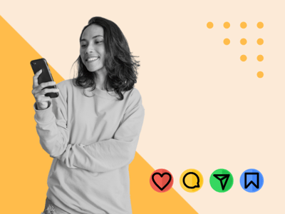marketer tracking social media engagement on a phone