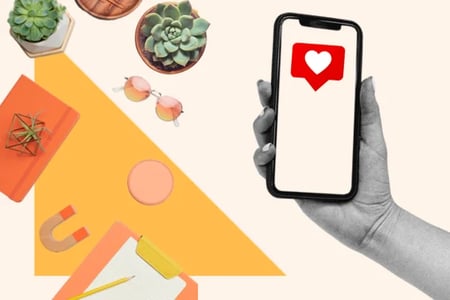 person using social media SEO to sell products