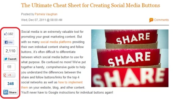 social sharing - make blog content easy to share