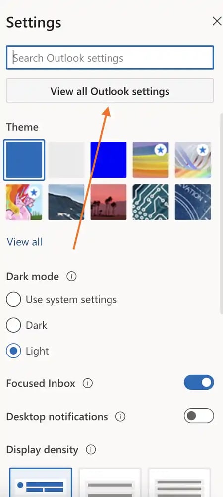 View all Outlook settings.