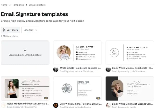 Choose your preferred email signature template