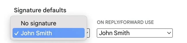 signature defaults