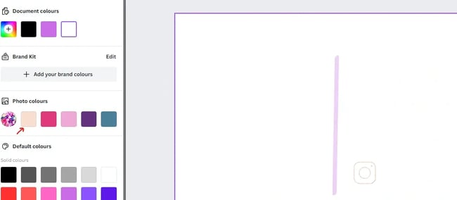 selecting colors in Canva