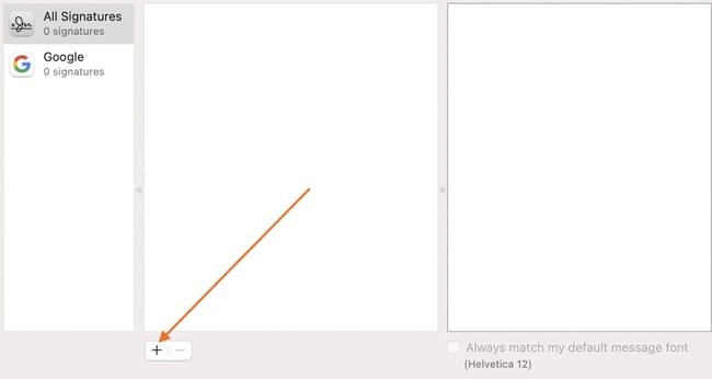 Click on the + button