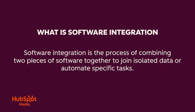 software integration is the process of combining two pieces of software together to join isolated data or automate specific tasks