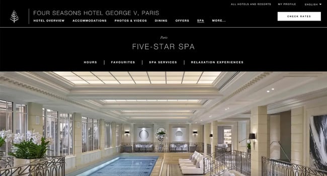 spa website, four seasons