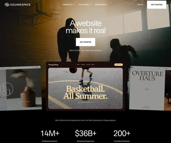 squarespace website builder and hosting for small businesses