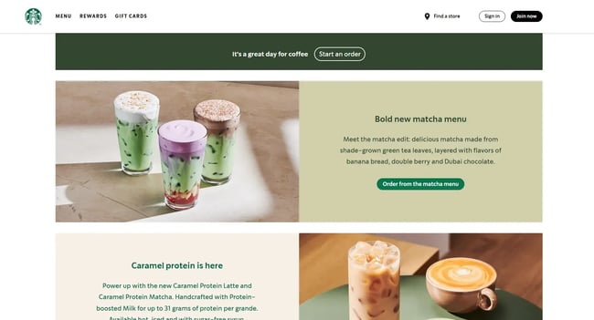 starbucks coffee shop website design