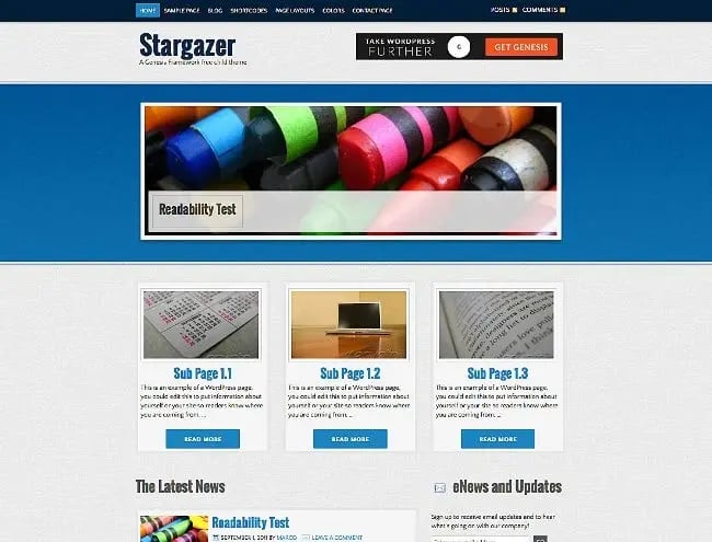 Free Genesis child theme Stargazer