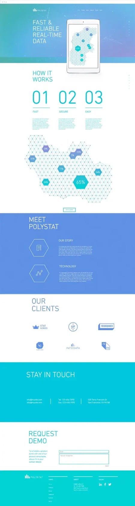 startup landing page template, wix