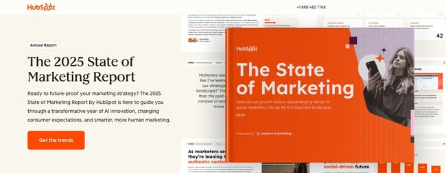 state of marketing, hubspot landing page example