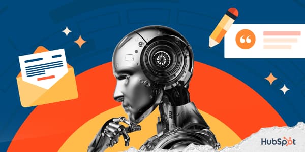 Roboter erstellt Text mit KI 