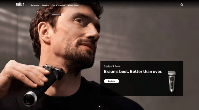 best static website design example, braun