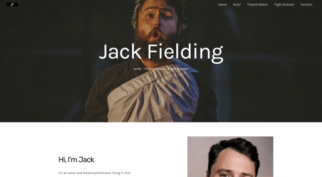 best static website design example, jack fielding