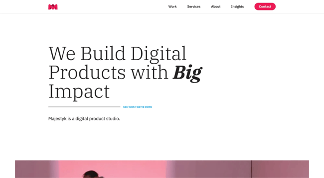 best static website design example, majestyk