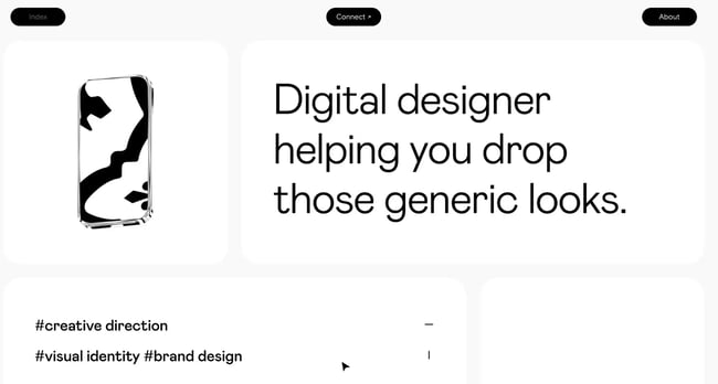 best static website design example, gruev