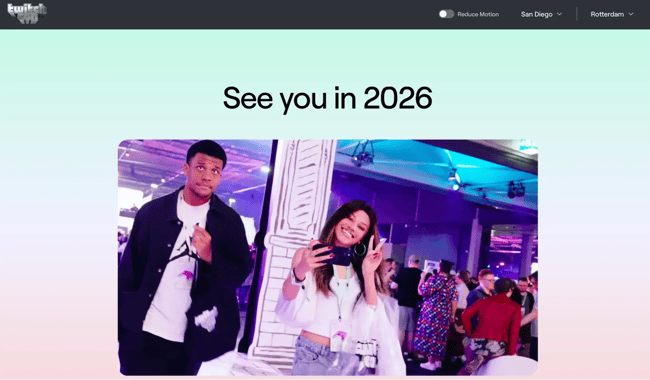 static website examples, twitchcon