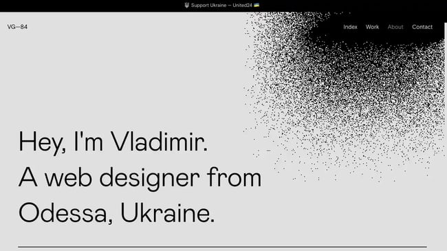An example of a web designers static website