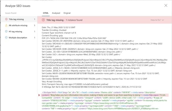 best structured data testing tool: bing