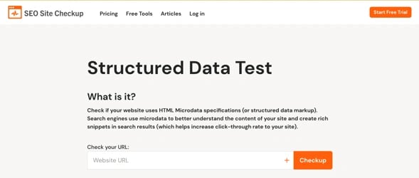 best structured data testing tool: seo site checkup