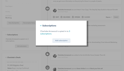 subscription contact record