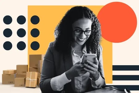 woman gets boxes from a subscription business model