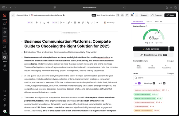 surfer content editor
