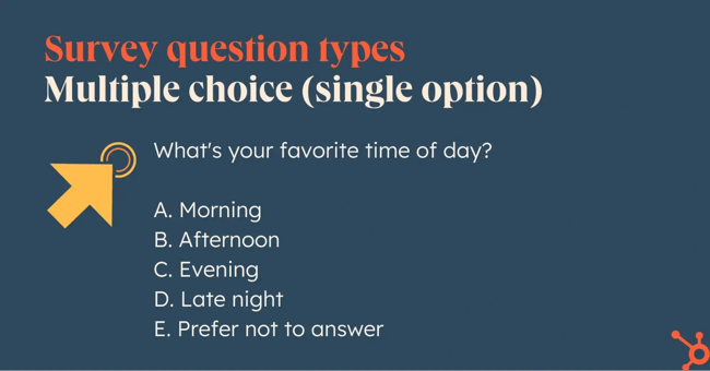 survey design examples multiple choice with single option