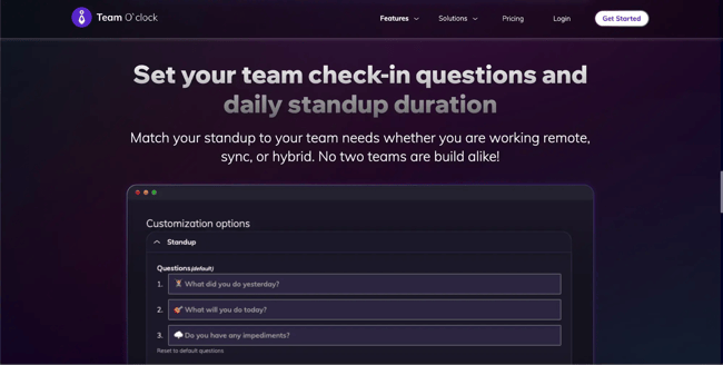 team oclock standup screenshot
